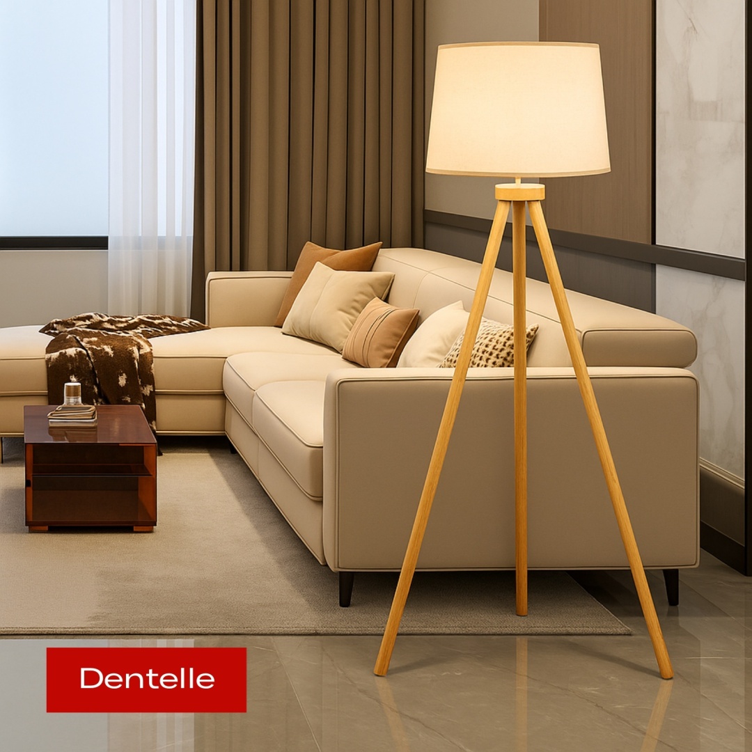 Напольная лампа Dentelle Скандинавия W7546 E27, 60 Вт, дерево, ткань