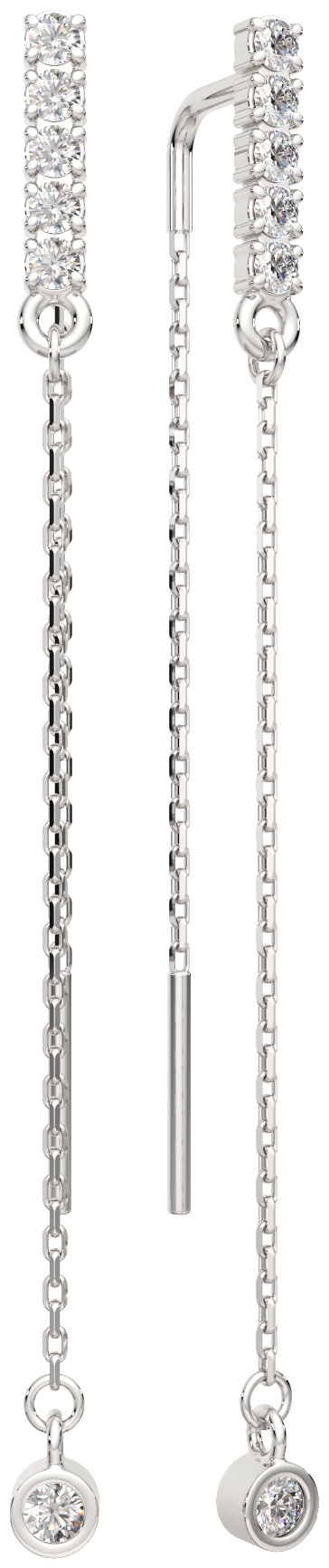 Серьги-цепочки Lucente Silver ZO-03101122.ZZ вес 1.73 г серебро, фианит