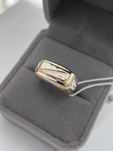 Печатка Golden Line K00077 размер 19.5 вес 2.97 г золото, без вставок