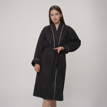 Вафельный халат Gefen home textile черный