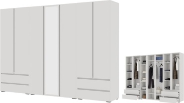 Распашной шкаф DOMA HEL, 280x210х46 см, белый