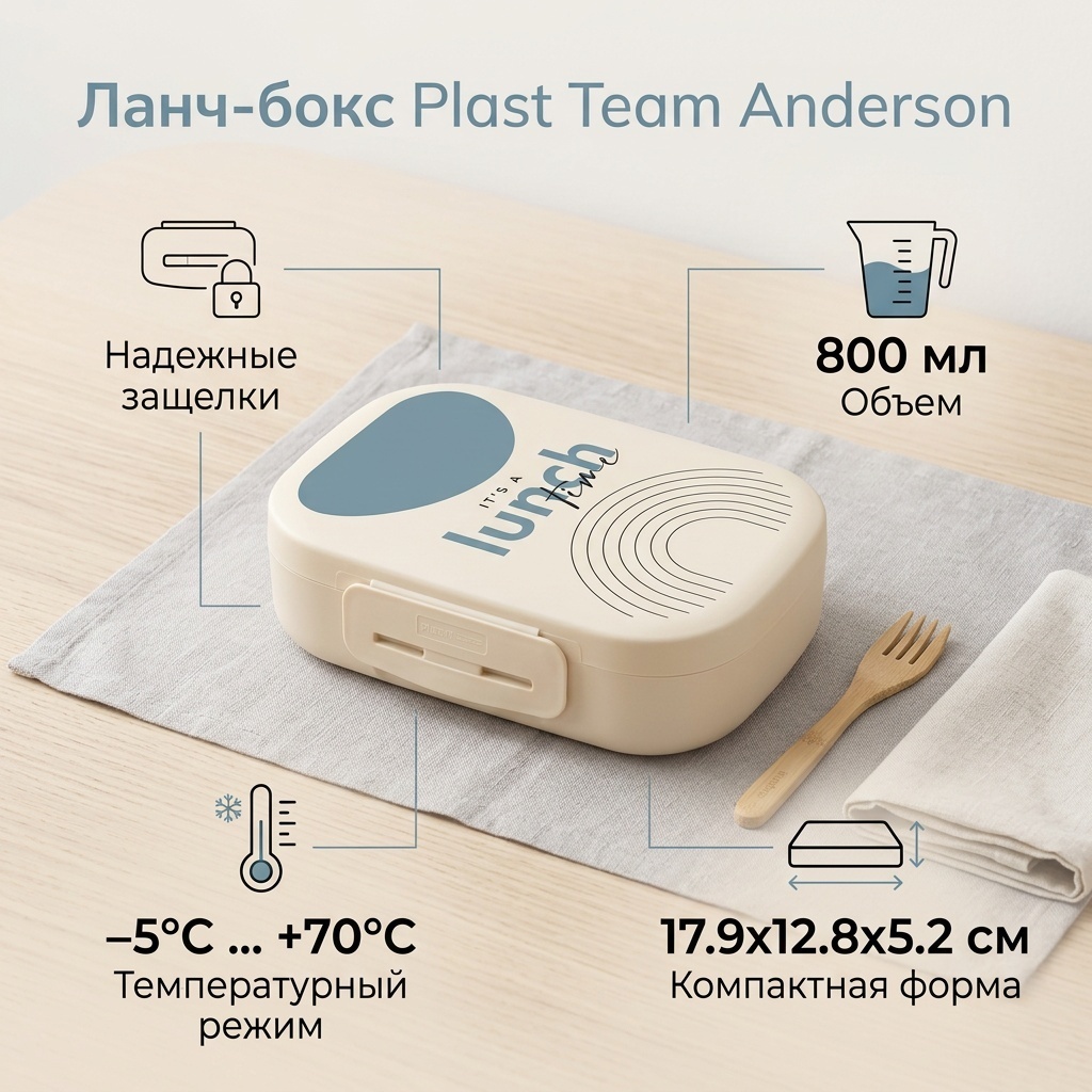 Plast Team ланч-бокс PT101010599 1 шт, пластик