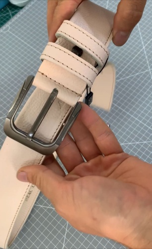 Ремень BAKS ACCESSORIES натуральная кожа 90 см бежевый, пудра