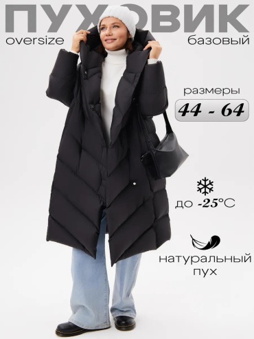 Пуховик черный