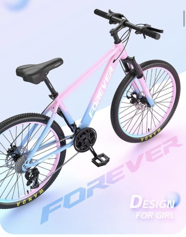 Велосипед FOREVER Pink 2025 15 дюймов черный-розовый