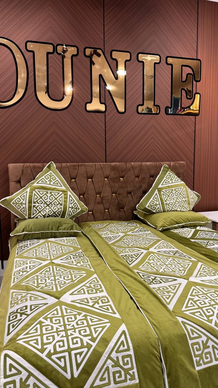 Dunie комплект корпе с подушками 225x78 см, хлопок, зеленый