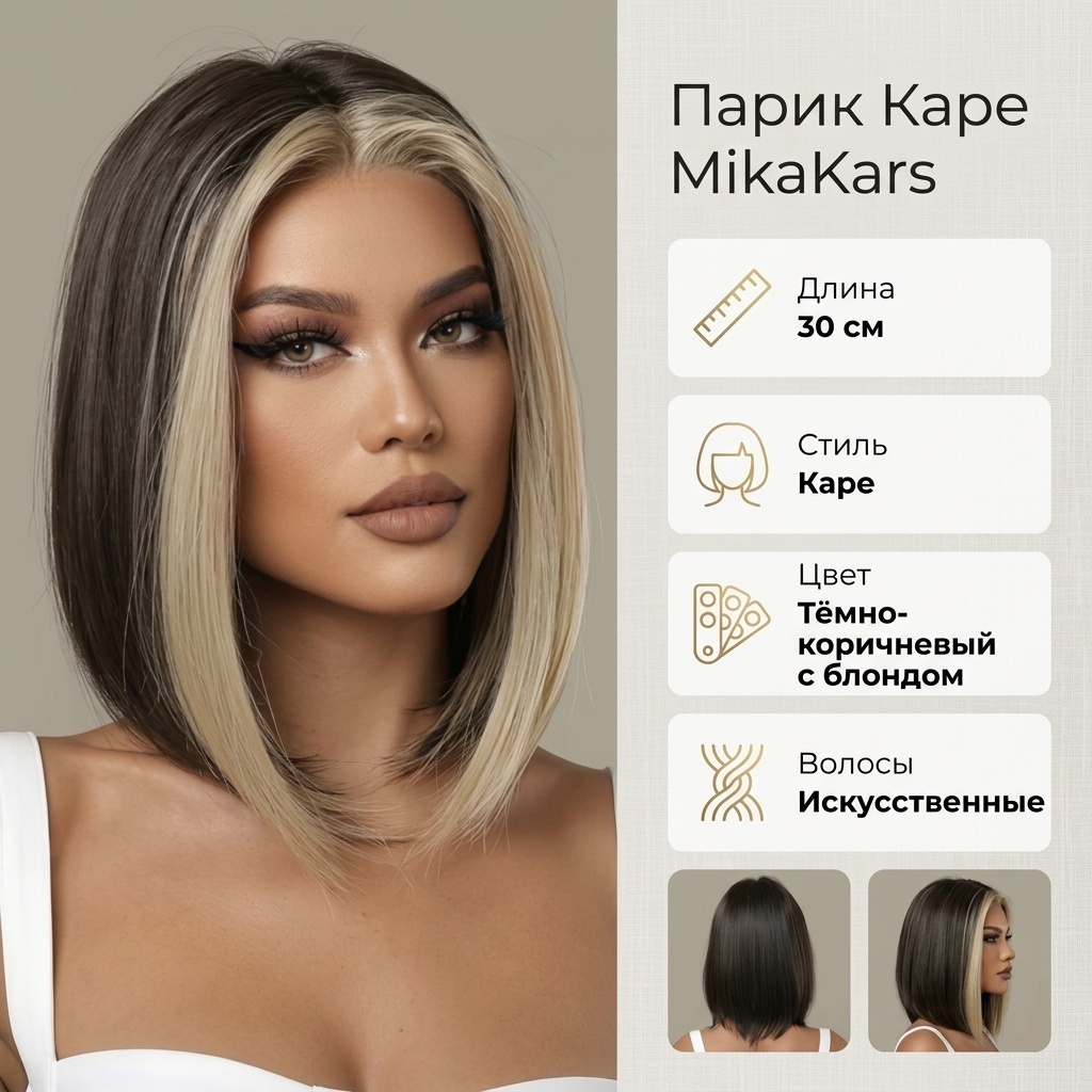 MikaKars парик темно коричневый женский
