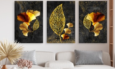 Room Art KZ модульная картина Модульная картина золотые листья 160x80 см