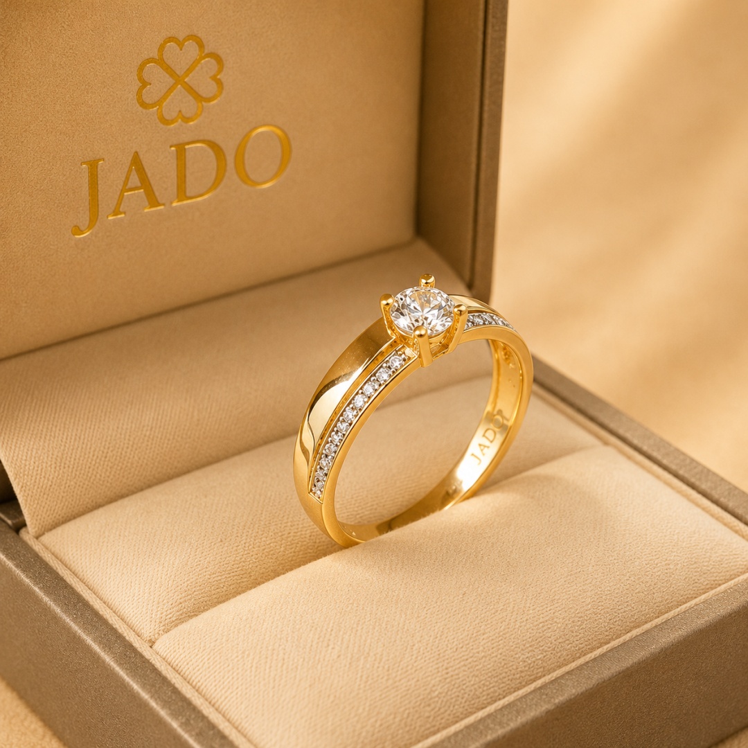 Кольцо Jado Jewellery 140611 размер 18 вес 1.88 г золото, фианит