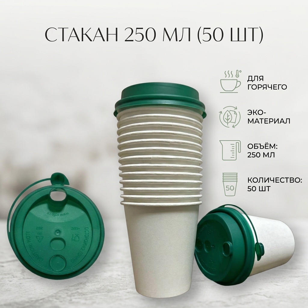 Стакан 30390974_097254661 белый 50 шт