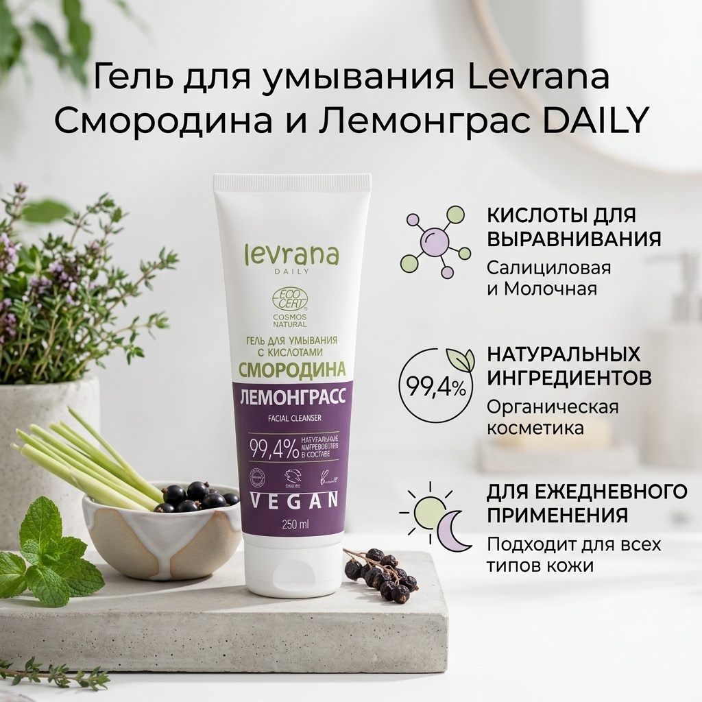 Levrana Смородина и Лемонграс гель 250 мл