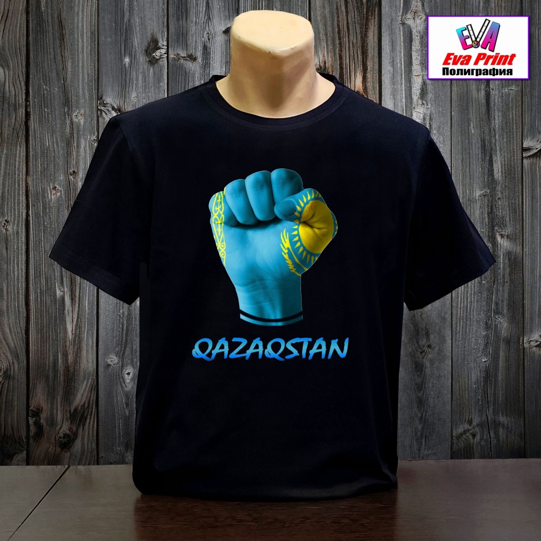 Футболка Eva Print QAZAQSTAN 8 черный