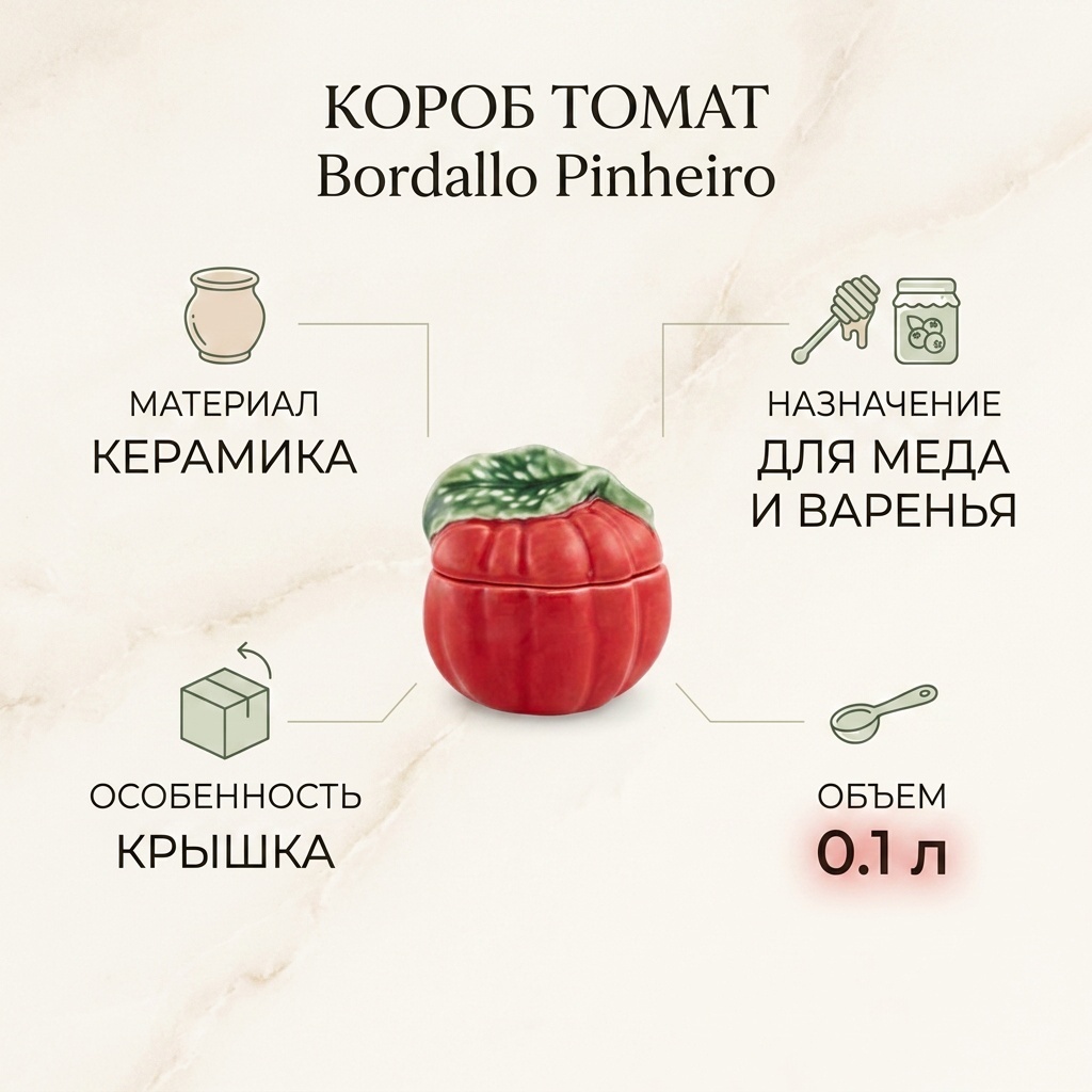 Bordallo Pinheiro короб Томат, керамика