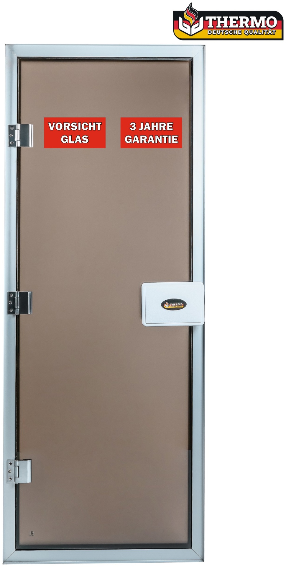 Дверь стеклянная Thermo Bronze matte 1900x700 мм, универсальная