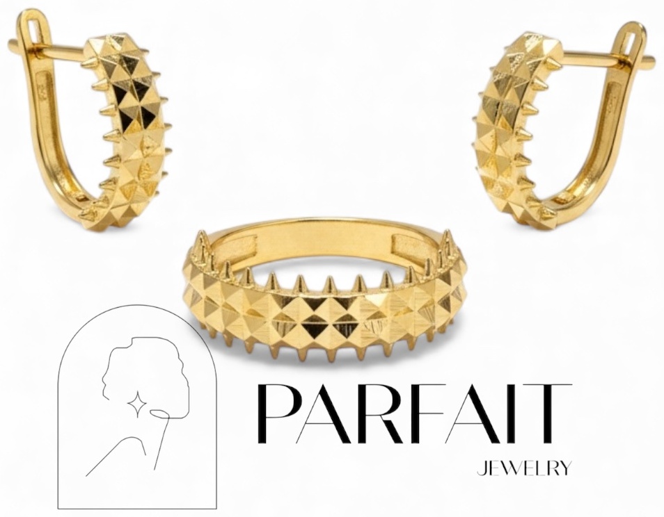 PARFAIT JEWELRY PJ_2Шипы_19размер_3 вес 5.25 г золото, без вставок