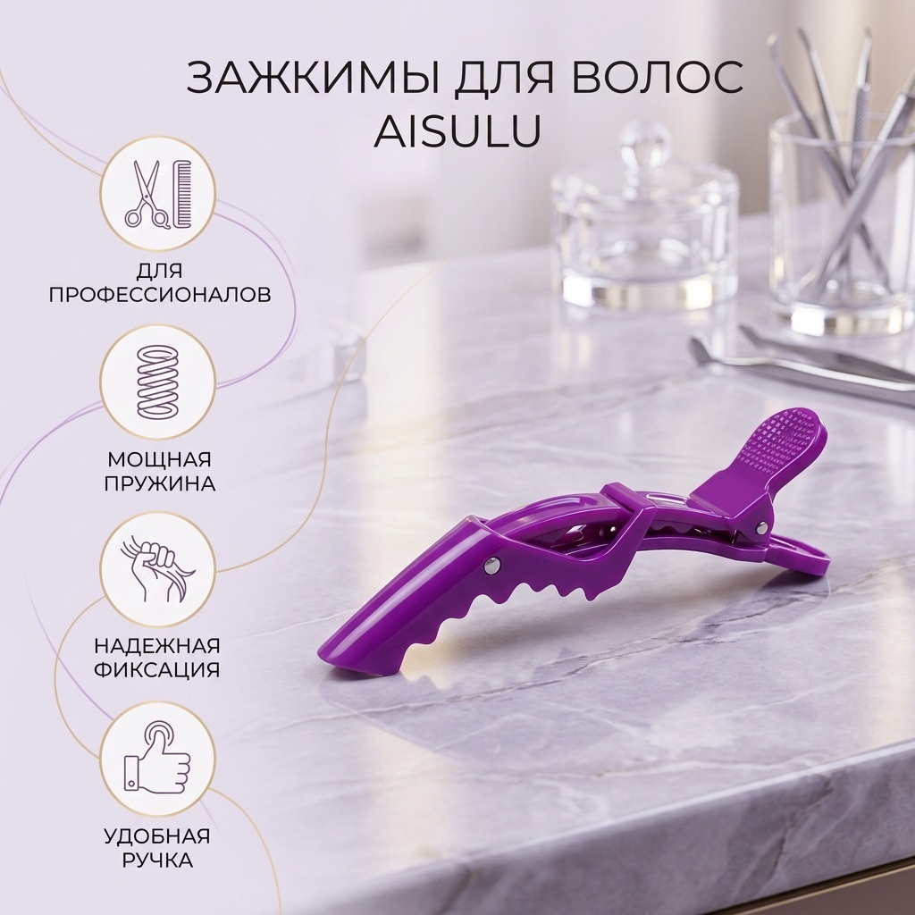 AISULU зажимы для волос фиолетовый