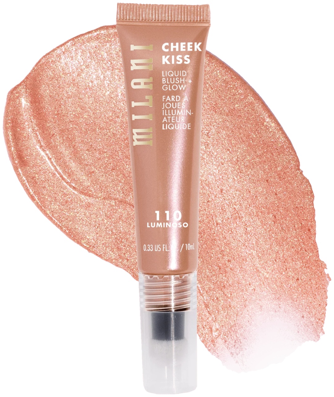 Milani Cosmetics Жидкие румяна с хайлайтером Cheek Kiss Blush + Glow румяна 110 LUMINOSO