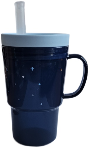 Поильник с трубочкой MAMASTORE, 250 мл, синий