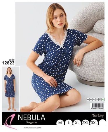 Ночная сорочка Nebula Lingerie синий, белый
