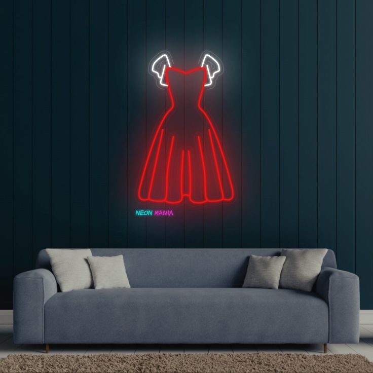 Neon.Omir неоновая вывеска настенный Платье, холодный белый, красный