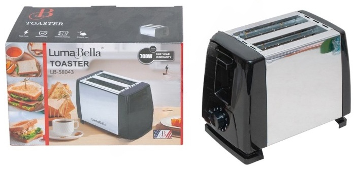 Тостер Luma Bella LB-58043 серый, черный