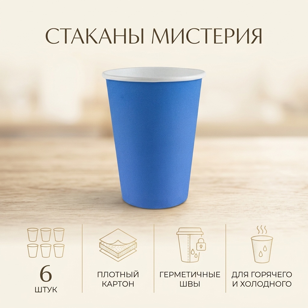Мистерия стакан 139218 синий 6 шт