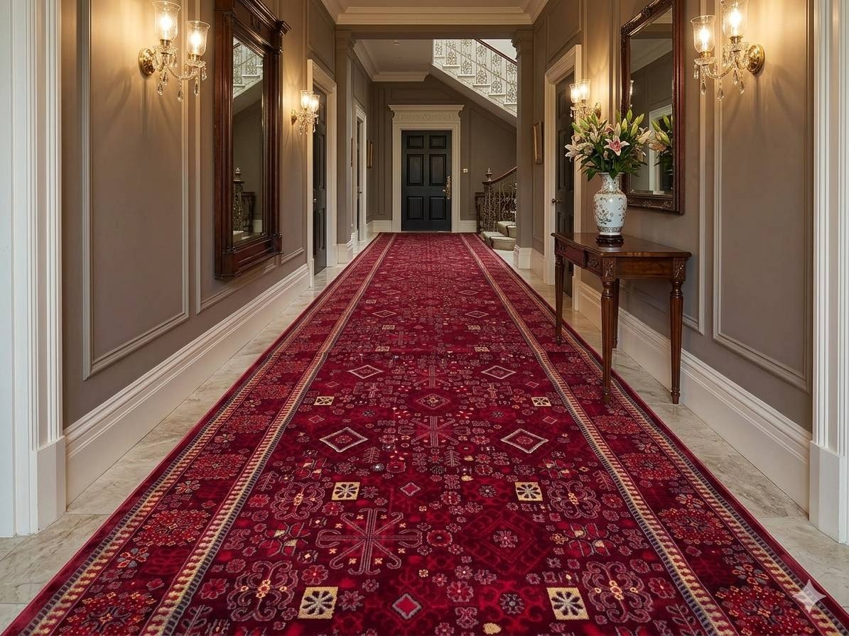 Ковровая дорожка Bal Carpet короткий ворс, полиэстер, шелк, 120 см x 6 м