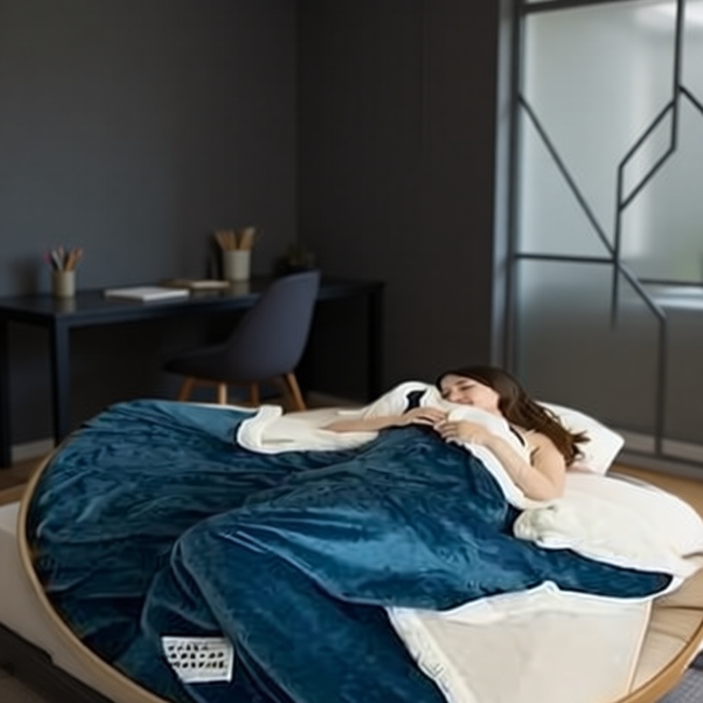Плед Elegant camel 200х230 см, искусственный мех, синий
