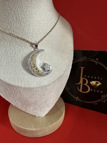 Колье JANASYL Brand JB007 длина 50.55 см вес 6 г серебро, фианит