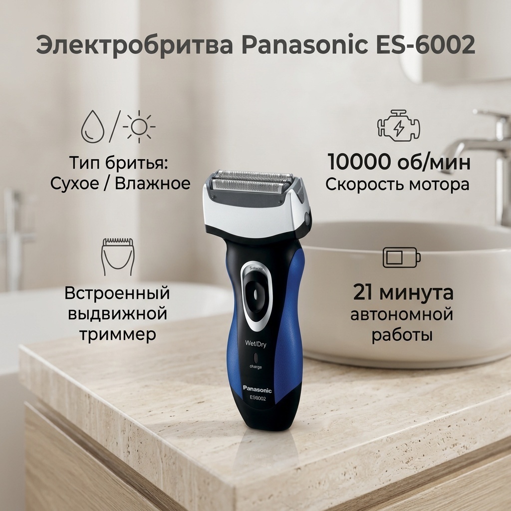 Электробритва Panasonic ES-6002 сеточная