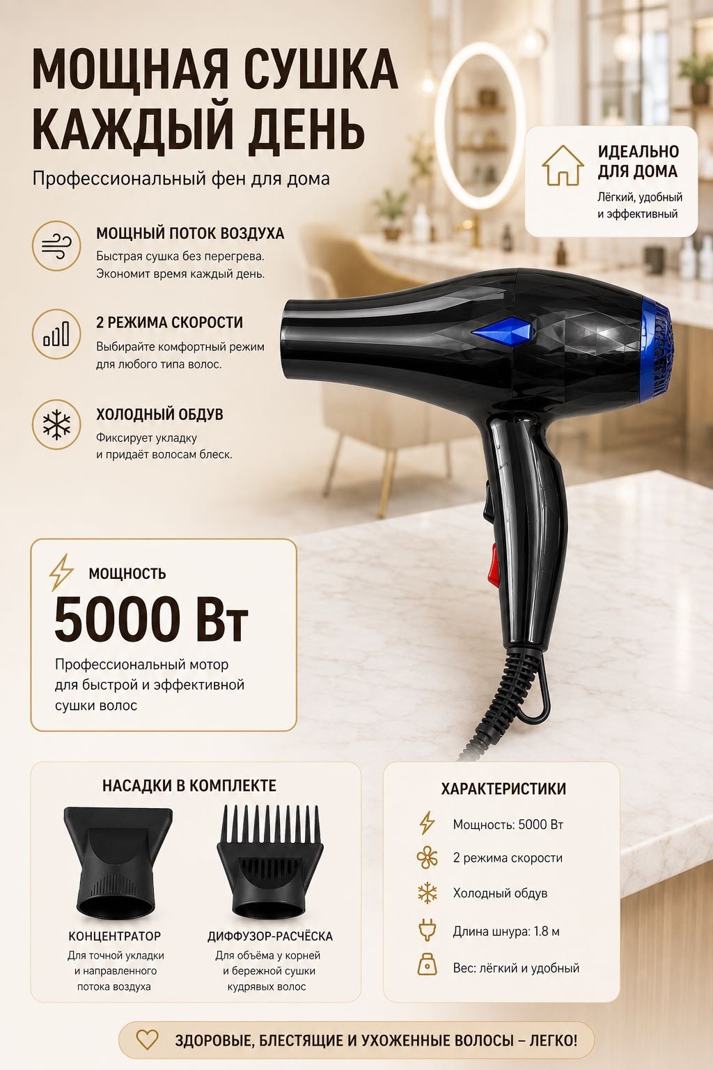 STELON 3200 фен черный