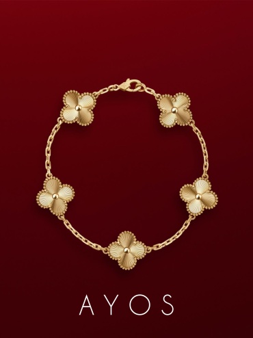 AYOS Ванклиф Gold Premium collection LUXE 925 с позолотой длина 19 см, вес 5 г серебро, золото, плетение якорное