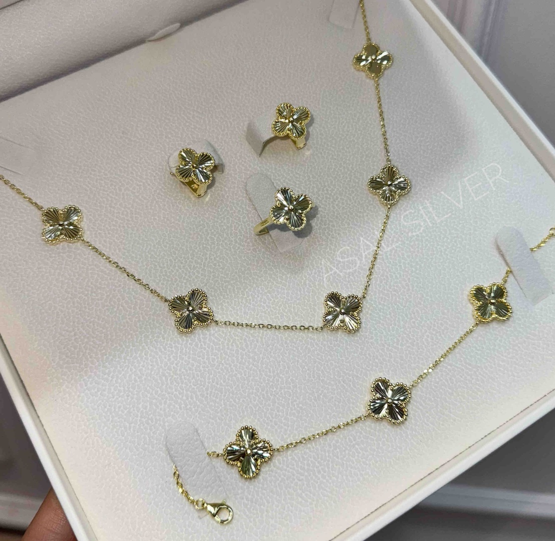ASAL SILVER As4433 вес 24 г серебро, сплав покрытый золотом 18К, без вставок