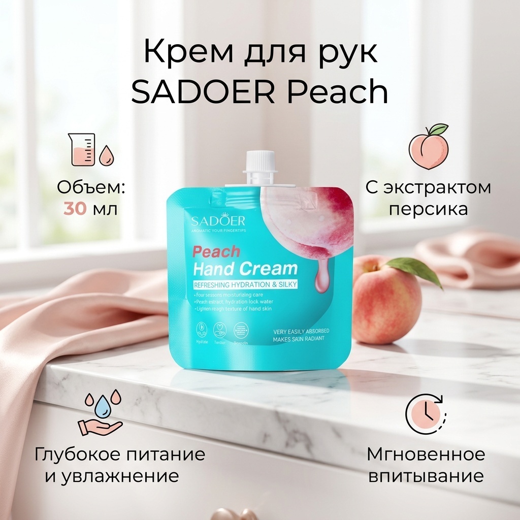 SADOER Peach крем для рук 30 мл