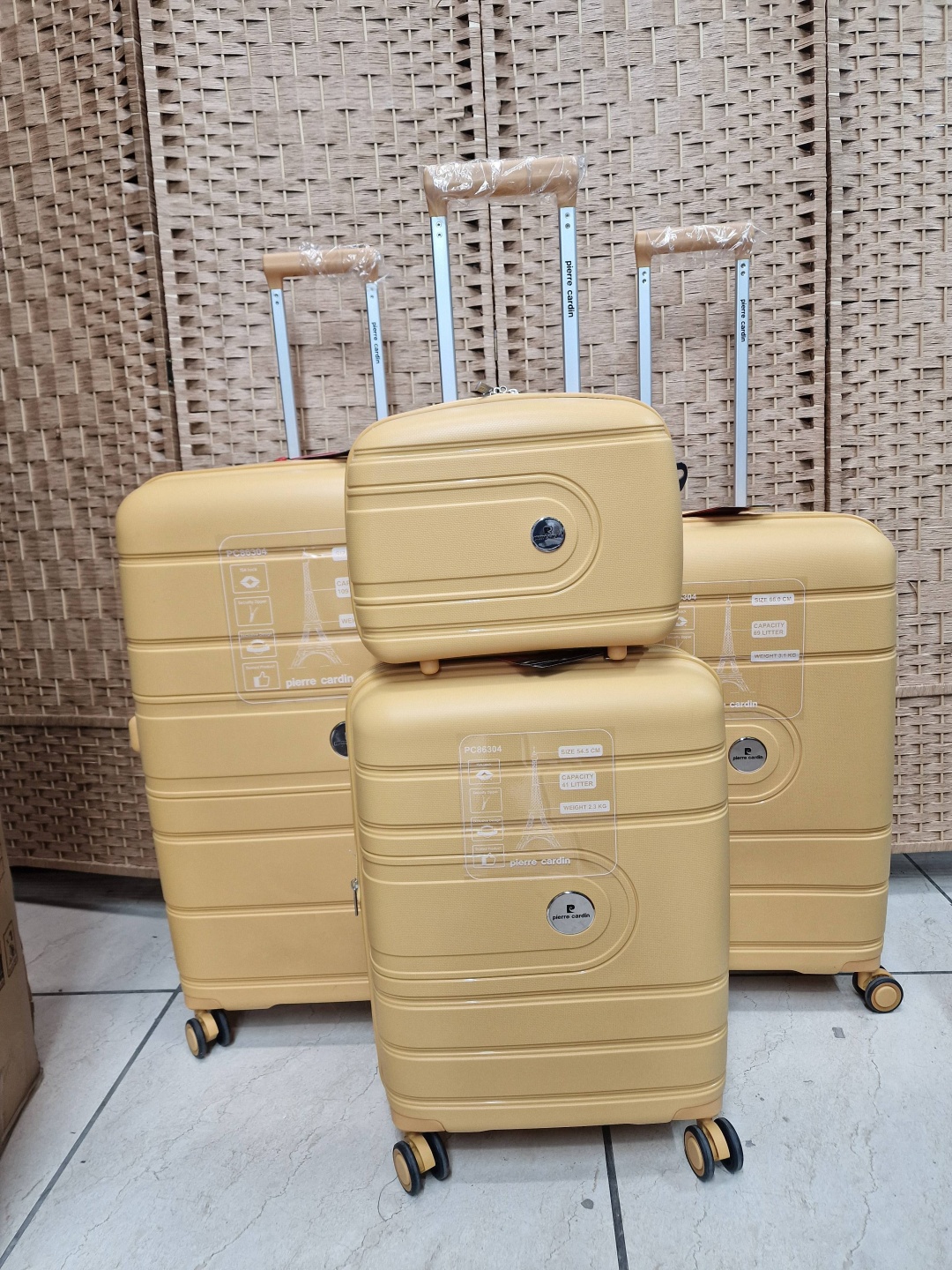Комплект чемоданов Pierre Cardin PC86304 4 полипропилен 109 л горчичный