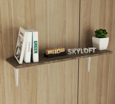 Полка Sky Loft Горизонт, 80х20.5x1.6 см, белый, темно-коричневый