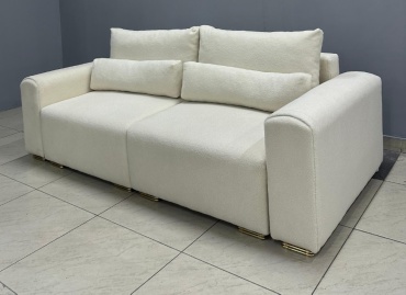 Диван TURAN HOME Aura, 230х115 см, обивка велюр, белый