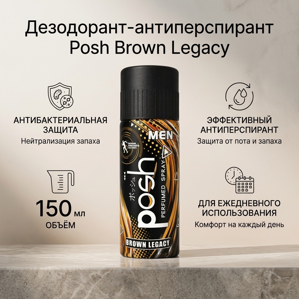 Posh Brown Legacy дезодорант-антиперспирант для мужчин 150 мл
