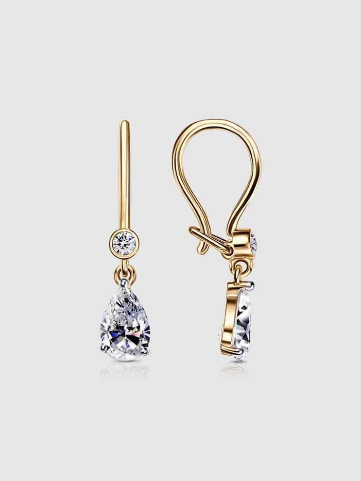 Серьги Lucente EAR-LU-585-357340 вес 1.27 г золото, фианит