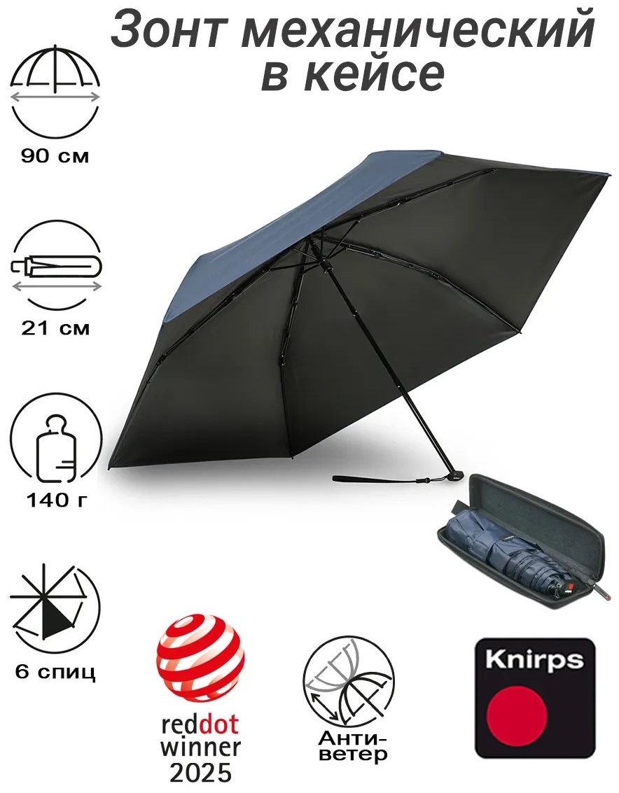 Складной зонт KNIRPS механика черный