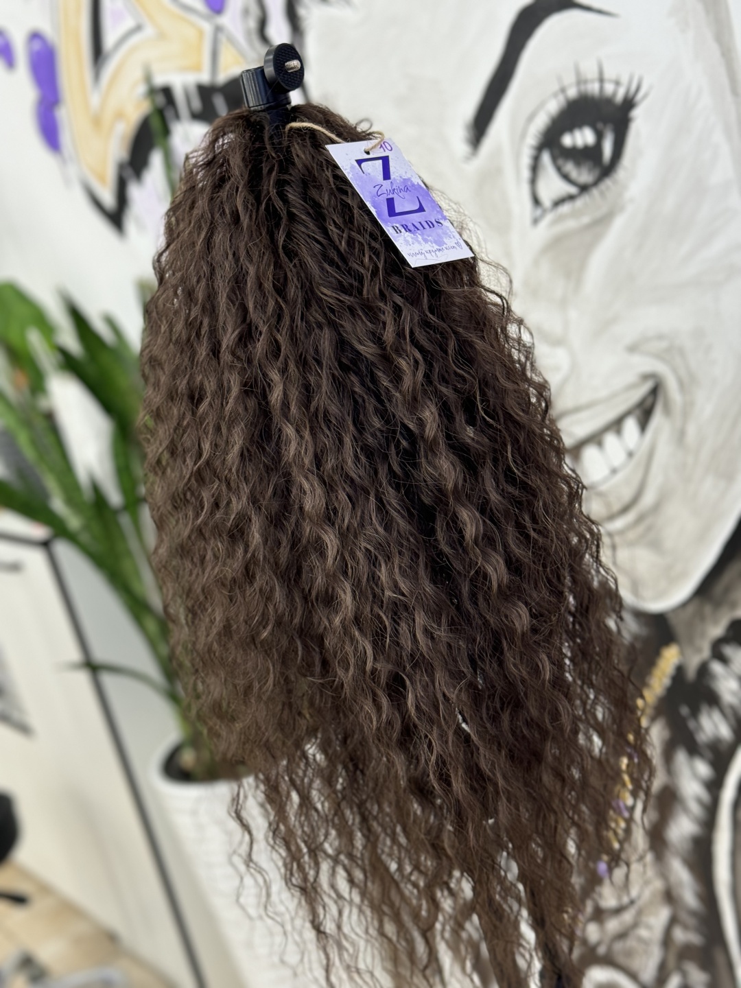 ZUKINA BRAIDS хвост на крабе каштан женский