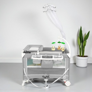 Манеж-кровать Tiny Tots CoolBaby 962NC, для детей от 0 до 3-х лет полозья для качания