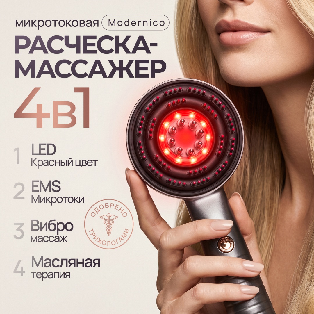 Modernico лазерная расческа, массажер для стимуляции роста волос