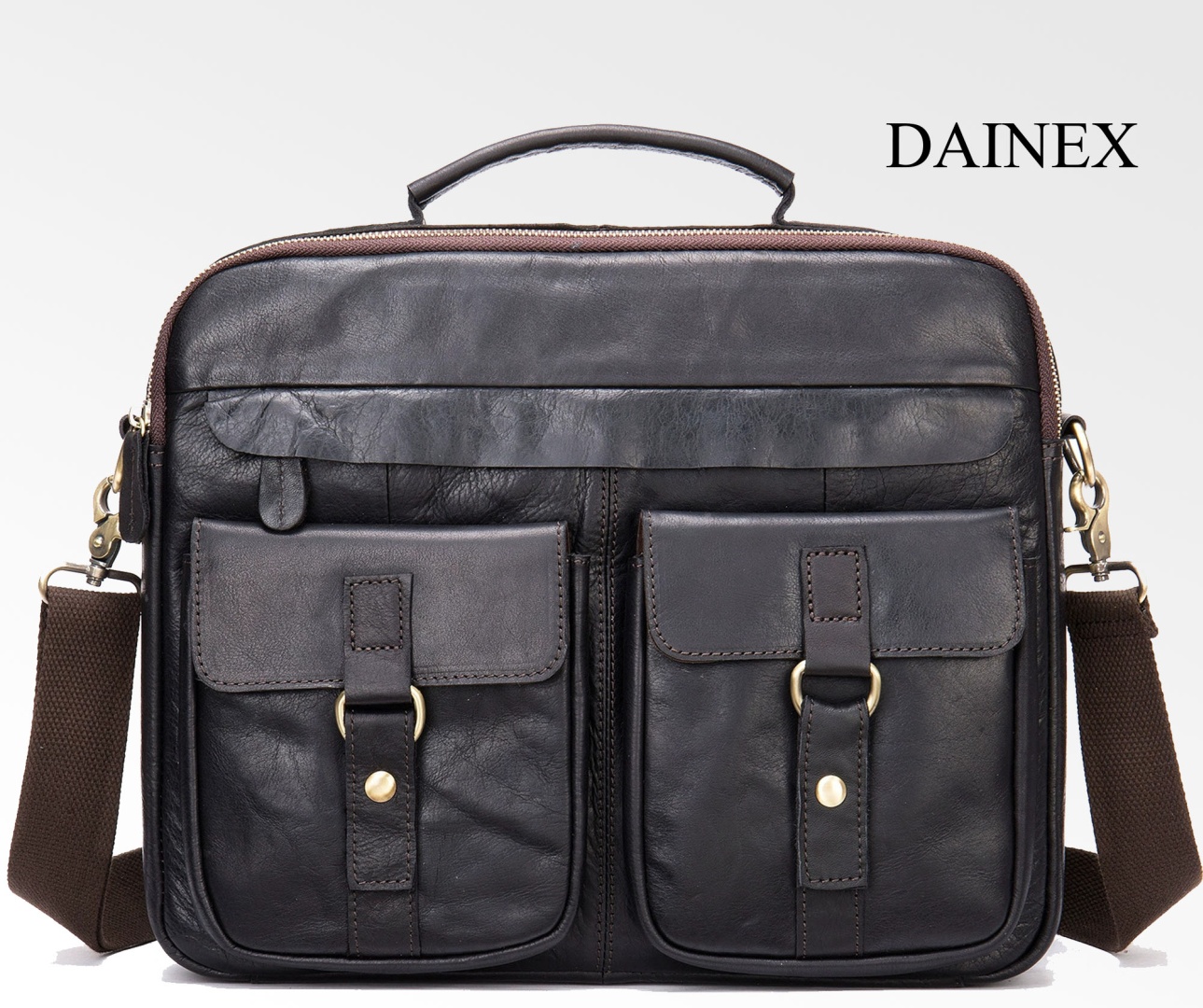 Портфель DAINEX натуральная кожа черный