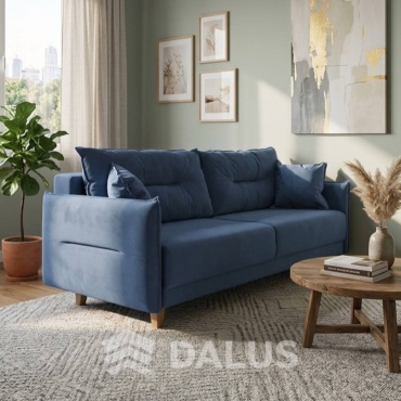 Диван DALUS Графит, 220х95 см, обивка велюр, синий
