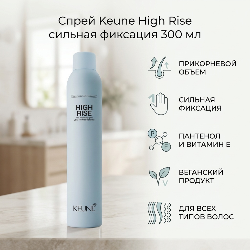 Keune High RIse спрей сильная фиксация 300 мл