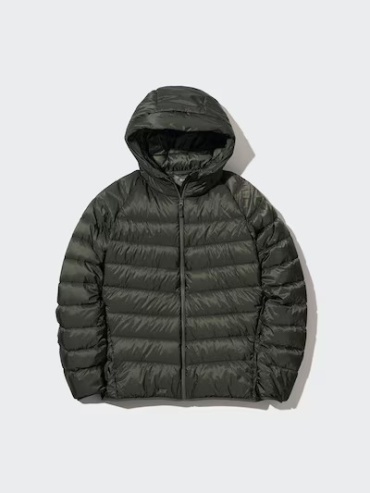 Пуховик Uniqlo оливковый