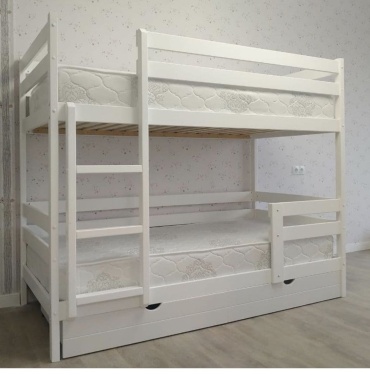 Двухъярусная кровать Пирогова 019625542, 80x160 см, белый