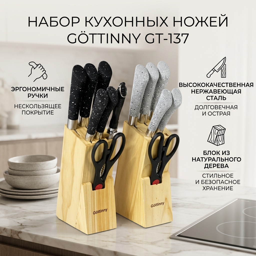 Набор ножей , лезвие: нержавеющая сталь 7 шт