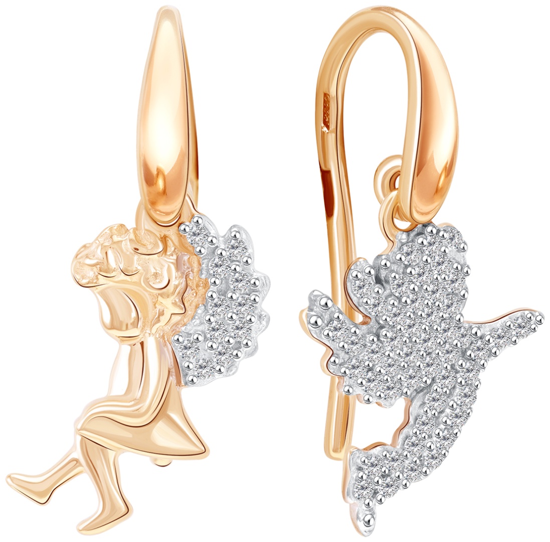 Серьги Lucente ZU-02-6814 вес 2.21 г золото, фианит